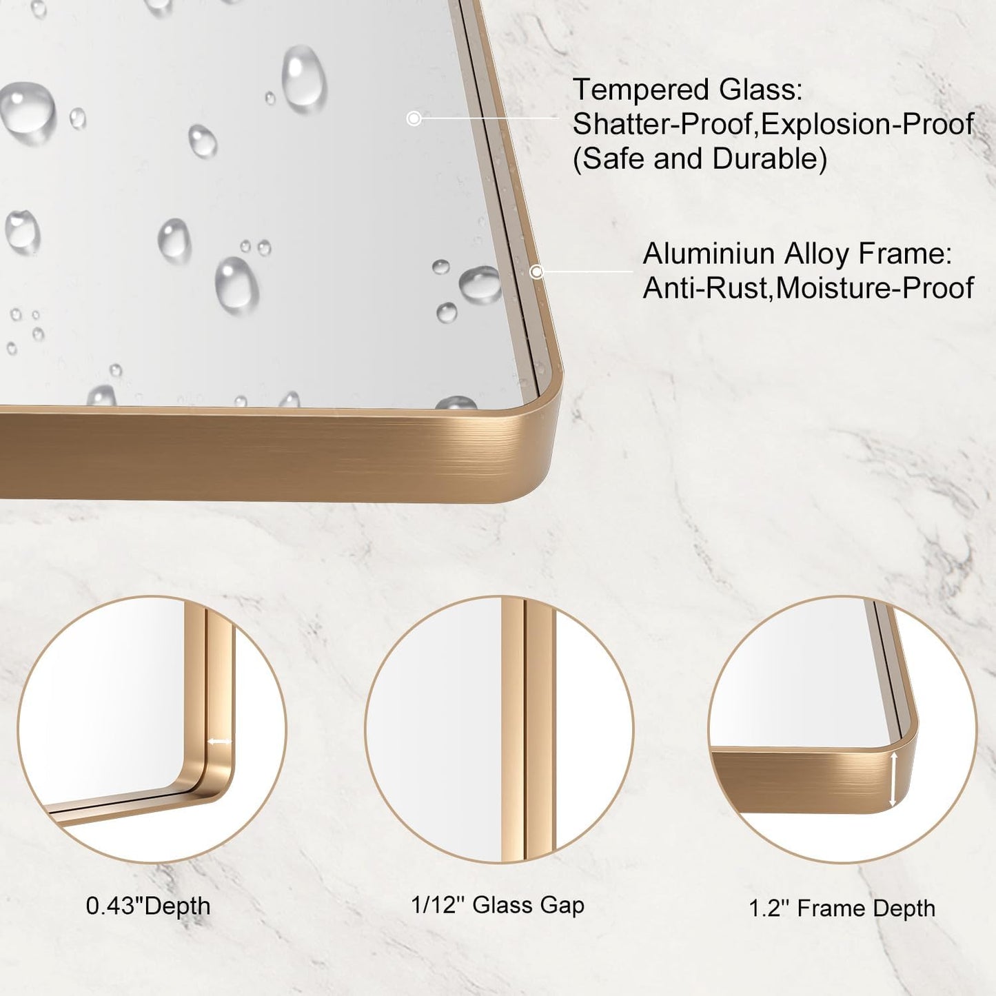 🪞 Rectangle Wall Mirror – Stylish & Flexible Mounting ✨