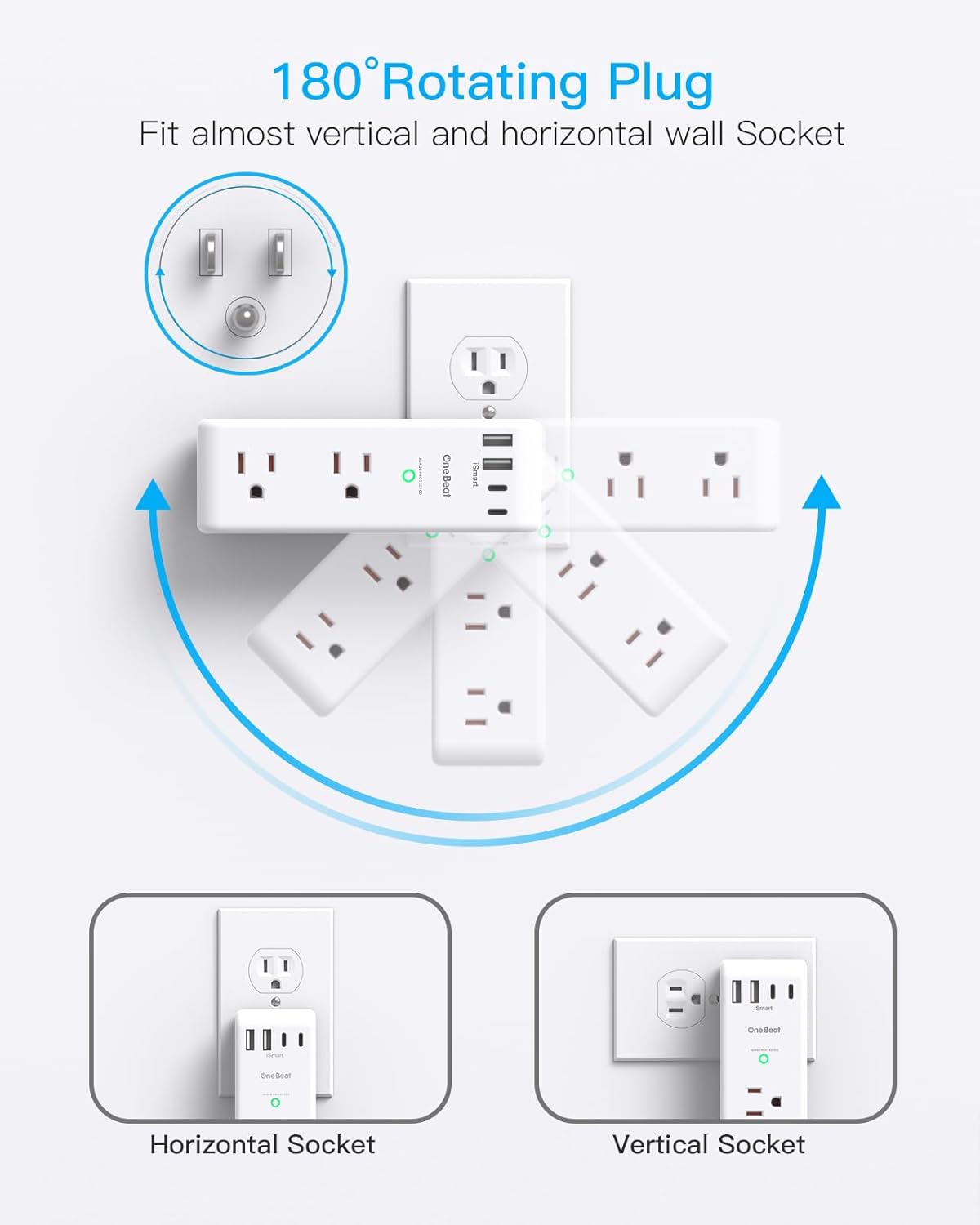 ⚡ Rotating Surge Protector – Safe & Convenient Power! 🔌