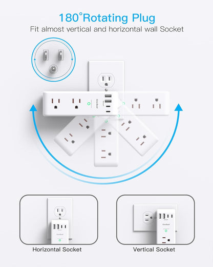 ⚡ Rotating Surge Protector – Safe & Convenient Power! 🔌