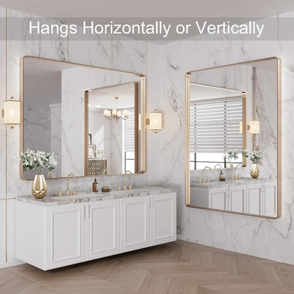 🪞 Rectangle Wall Mirror – Stylish & Flexible Mounting ✨