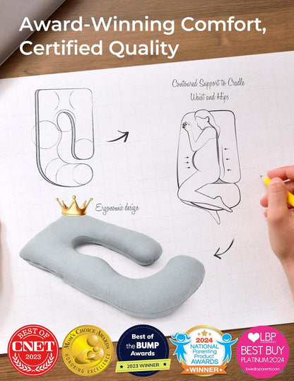 🌙 U-Shaped Maternity Pillow – Full-Body Comfort for Moms-to-Be 🤰