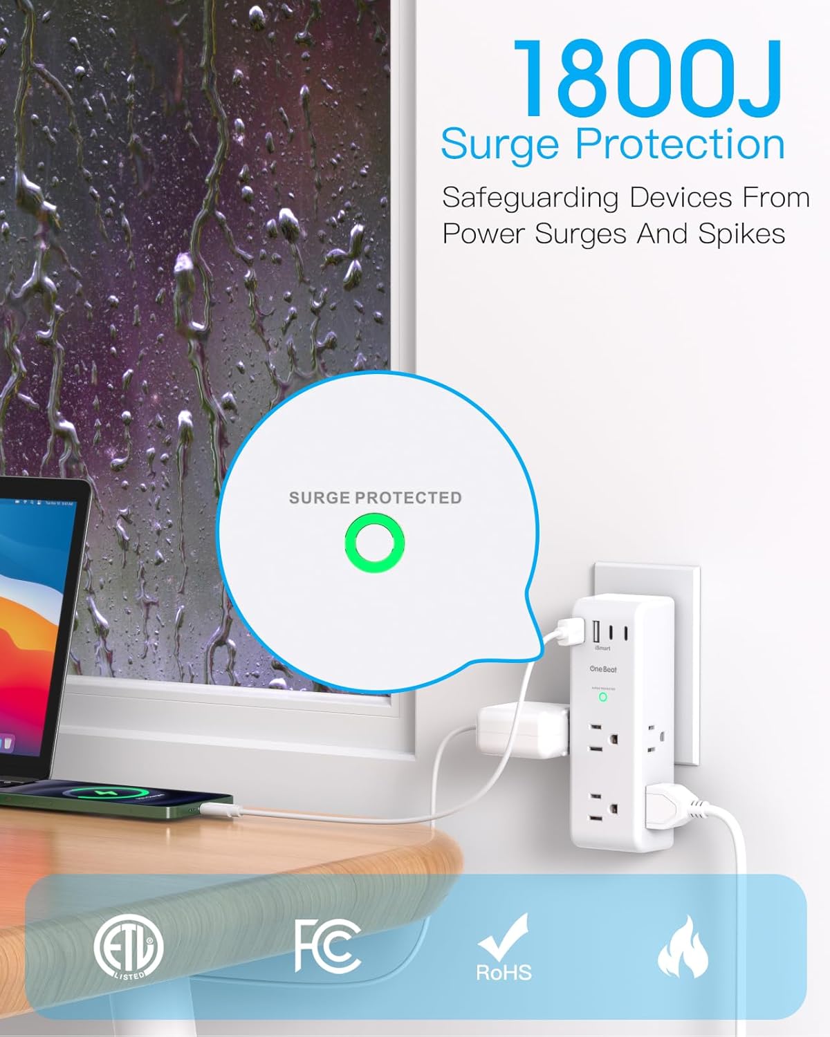 ⚡ Rotating Surge Protector – Safe & Convenient Power! 🔌