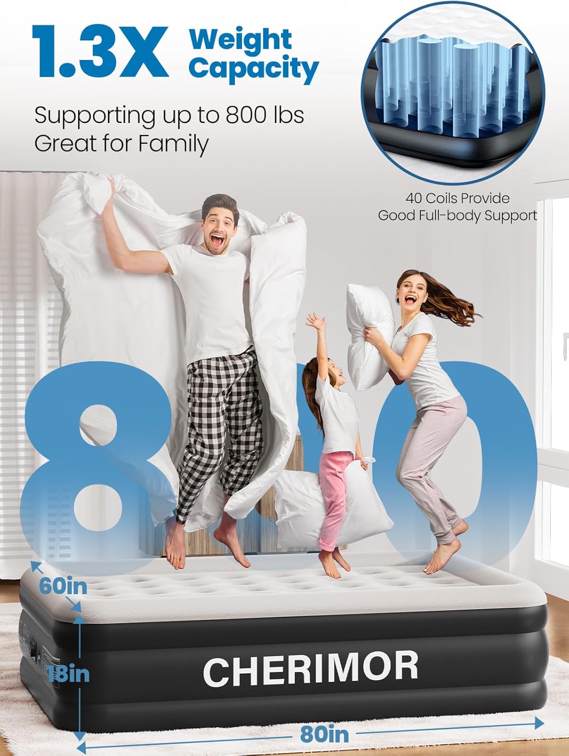🛏️ Inflatable Honeycomb Mattress – Comfortable & Leak-Proof 🌙