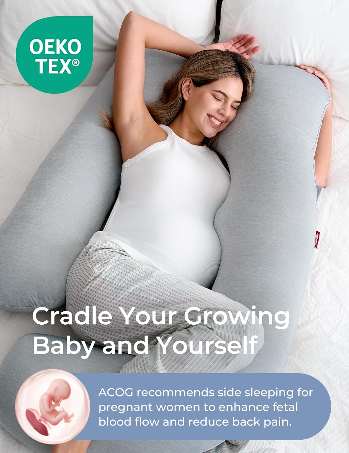 🌙 U-Shaped Maternity Pillow – Full-Body Comfort for Moms-to-Be 🤰
