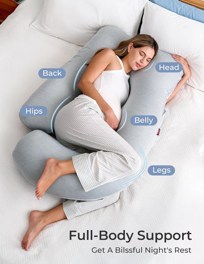 🌙 U-Shaped Maternity Pillow – Full-Body Comfort for Moms-to-Be 🤰