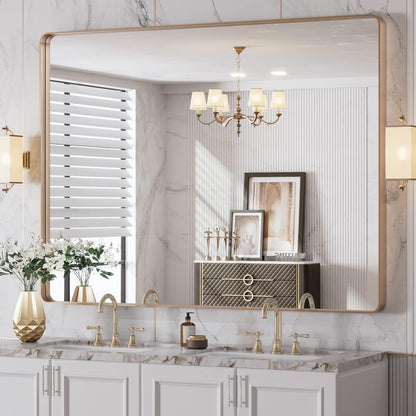 🪞 Rectangle Wall Mirror – Stylish & Flexible Mounting ✨