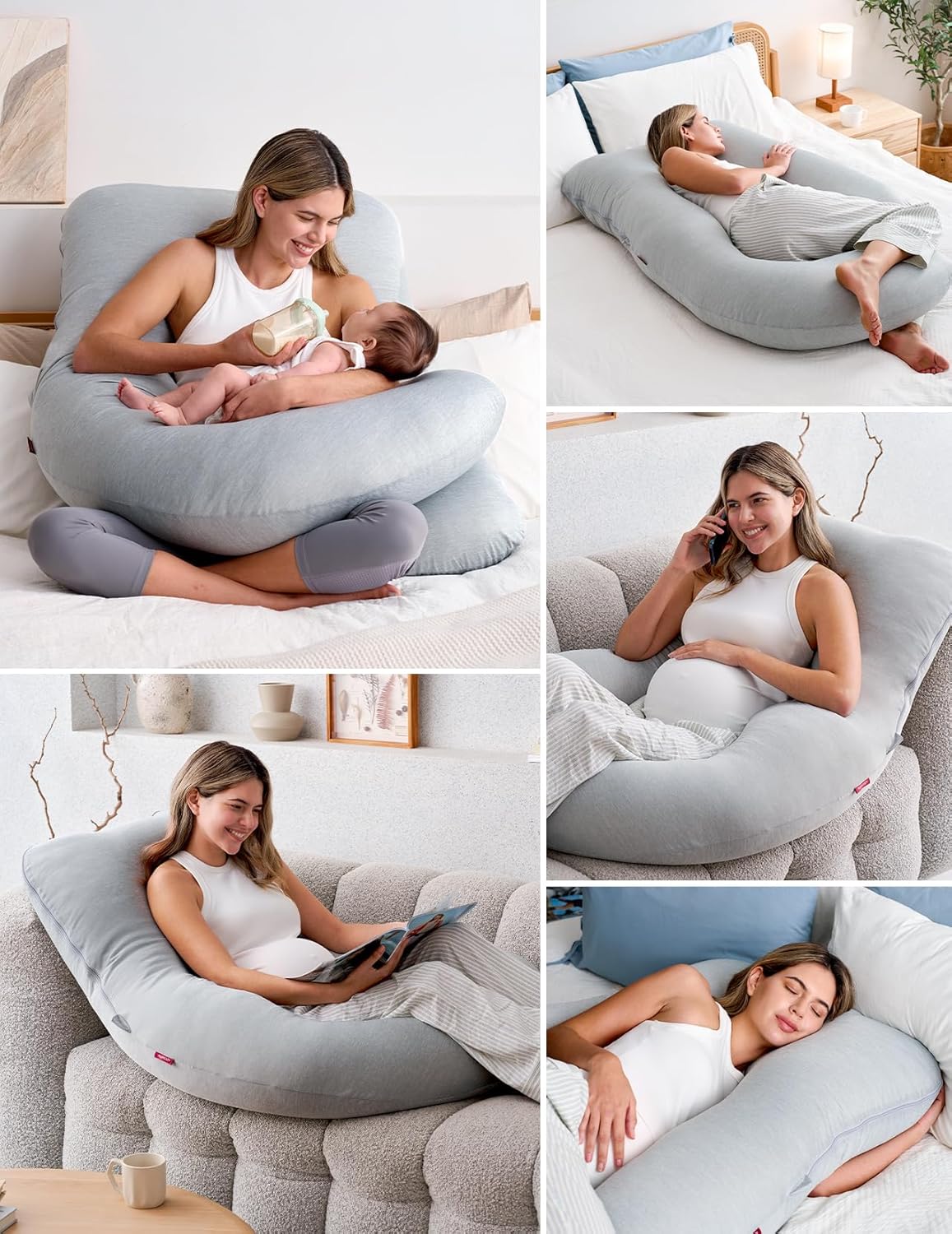 🌙 U-Shaped Maternity Pillow – Full-Body Comfort for Moms-to-Be 🤰